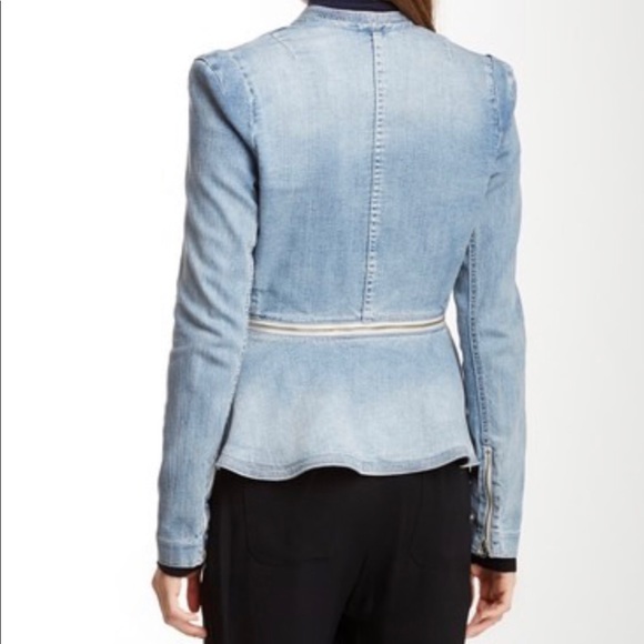 Rebecca Taylor Denim Peplum Jacket Sz 4 - Picture 5 of 8